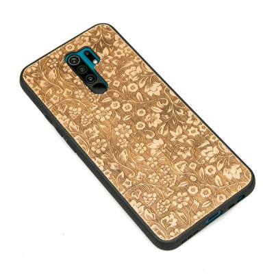 Obrazek 2 dla: Drewniane Etui Xiaomi Redmi 9 KWIATY POLNE ANIEGRE
