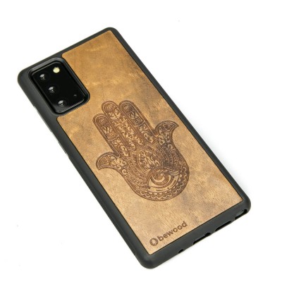 Obrazek 2 dla: Drewniane Etui na Samsung Galaxy Note 20 HAMSA IMBUIA