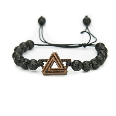 Picture for: Wooden Bracelet Triangle Merbau Stone
