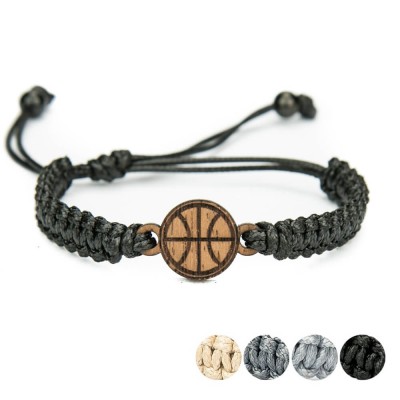 Picture for: Wooden Bracelet Basketball Ball Merbau Cotton