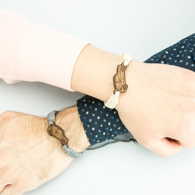 Picture 2 for: Wooden Bracelet Fiat 126p Merbau Cotton