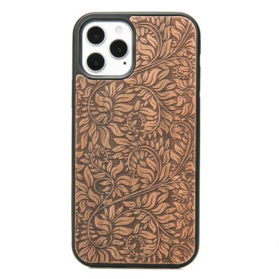 Obrazek dla: Drewniane Etui na iPhone 12 / 12 Pro LIŚCIE JABŁOŃ