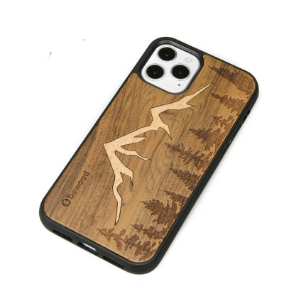 Picture 2 for: Apple iPhone 12 / 12 Pro Mountains Imbuia Wood Case