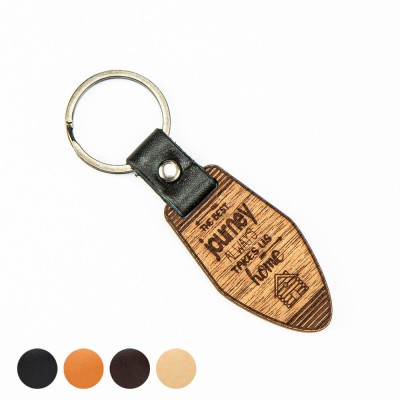 Obrazek dla: Drewniany Brelok Leather Journey Merbau