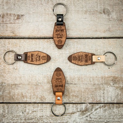 Obrazek 2 dla: Drewniany Brelok Leather Journey Merbau