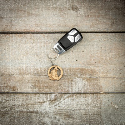 Picture 2 for: Wooden Keychain Basic Geometric Wolf Anigre