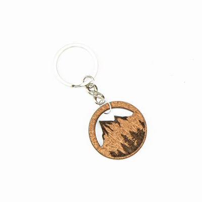 Picture for: Wooden Keychain Basic Mountains Merbau