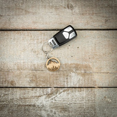 Picture 2 for: Wooden Keychain Basic Mountains Anigre