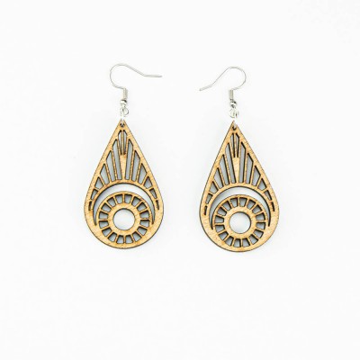 Picture for: Wooden earrings TEAR Anigre