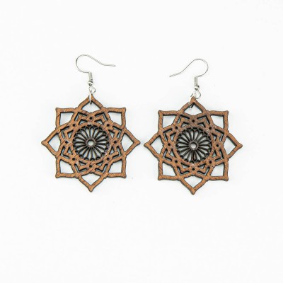 Picture for: Wooden earrings MANDALA Merbau