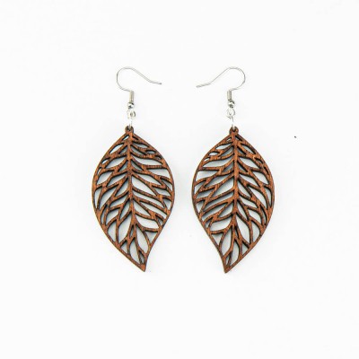 Picture for: Wooden earrings LEAFS NO 1 Merbau