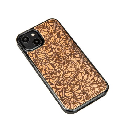 Obrazek 2 dla: Drewniane Etui na iPhone 13 LIŚCIE JABŁOŃ