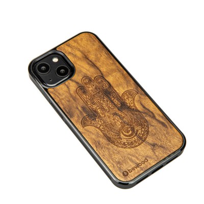 Obrazek 2 dla: Drewniane Etui na iPhone 13 HAMSA IMBUIA