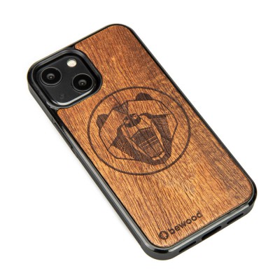 Picture 2 for: Apple iPhone 13 Mini Bear Merbau Wood Case