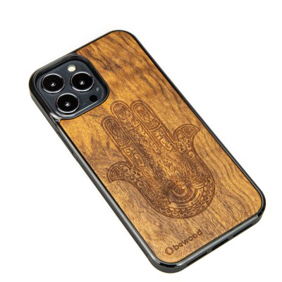 Picture 2 for: Apple iPhone 13 Pro Max Hamsa Imbuia Wood Case