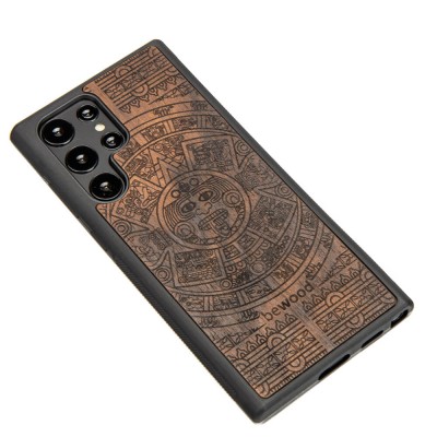 Obrazek 2 dla: Drewniane Etui na Samsung Galaxy S22 Ultra KALENDARZ AZTECKI ZIRICOTE