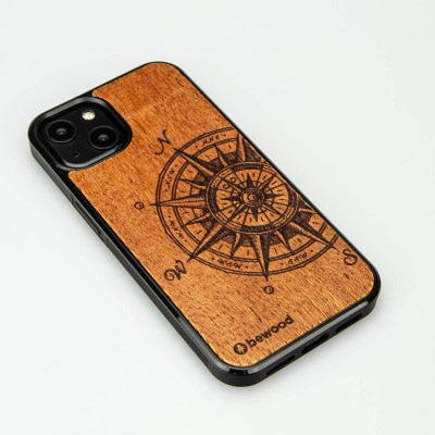 Obrazek 2 dla: Drewniane Etui na iPhone 13 TRAVELER MERBAU