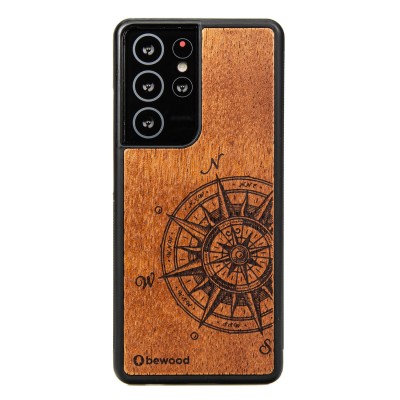 Obrazek dla: Drewniane Etui na Samsung Galaxy S21 Ultra TRAVELER MERBAU