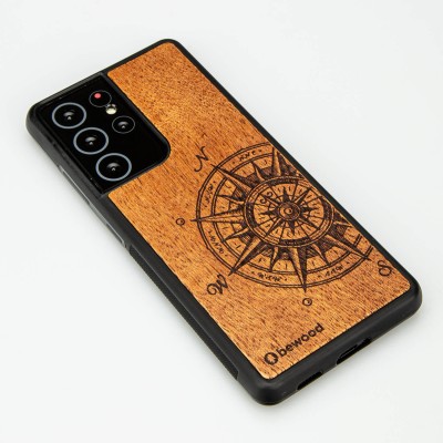 Obrazek 2 dla: Drewniane Etui na Samsung Galaxy S21 Ultra TRAVELER MERBAU