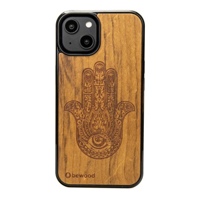 Obrazek dla: Drewniane Etui Bewood na iPhone 14 HAMSA IMBUIA