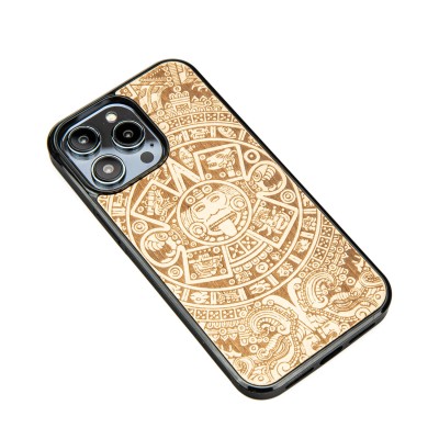 Picture 2 for: Apple iPhone 14 Pro Max Aztec Calendar Anigre Bewood Wood Case