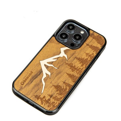 Obrazek 2 dla: Drewniane Etui Bewood na iPhone 14 Pro GÓRY IMBUIA