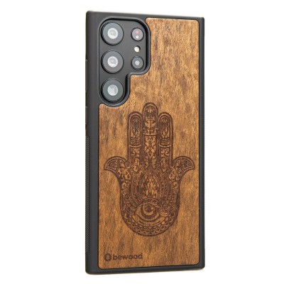 Obrazek 2 dla: Drewniane Etui Bewood na Samsung Galaxy S23 Ultra HAMSA IMBUIA