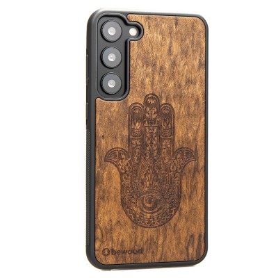 Obrazek 2 dla: Drewniane Etui Bewood na Samsung Galaxy S23 Plus HAMSA IMBUIA