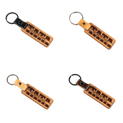 Obrazek 2 dla: Drewniany Personalizowany Brelok Leather  Tata