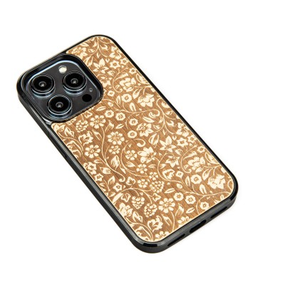 Obrazek 2 dla: Drewniane Etui Bewood do iPhone 15 Pro KWIATY POLNE ANIEGRE