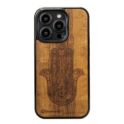 Obrazek dla: Drewniane Etui Bewood do iPhone 15 Pro HAMSA IMBUIA