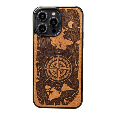 Obrazek dla: Drewniane Etui Bewood do iPhone 15 Pro Max RÓŻA WIATRÓW MERBAU