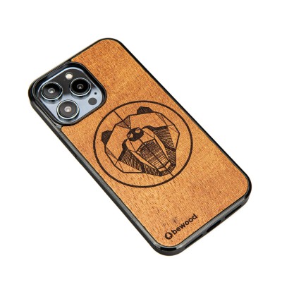 Obrazek 2 dla: Drewniane Etui Bewood do iPhone 15 Pro Max NIEDŹWIEDŹ MERBAU