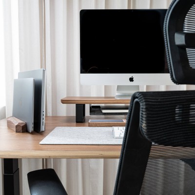 Picture 2 for: Bewood Laptop Stand  Geometric  Double  Walnut