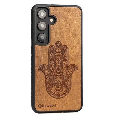 Obrazek 2 dla: Drewniane Etui Bewood na Samsung Galaxy S24 HAMSA IMBUIA