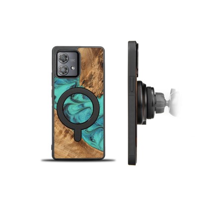 Obrazek 2 dla: Etui Bewood Unique na Motorola Edge 40 Neo Turquoise z MagSafe