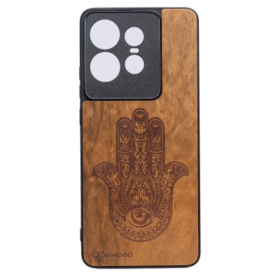 Obrazek dla: Drewniane Etui Bewood do Motorola Edge 50 Pro HAMSA IMBUIA
