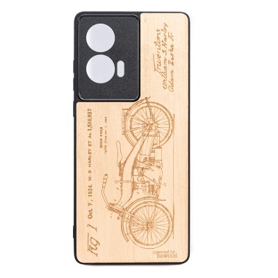 Obrazek dla: Drewniane Etui Bewood do Motorola Edge 50 Fusion HARLEY PATENT ANIEGRE