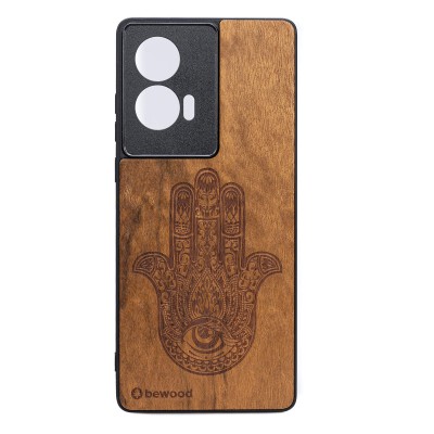Obrazek dla: Drewniane Etui Bewood do Motorola Edge 50 Fusion HAMSA IMBUIA