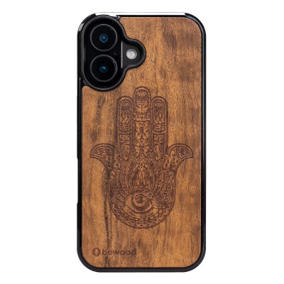 Obrazek dla: Drewniane Etui Bewood do iPhone 16 HAMSA IMBUIA