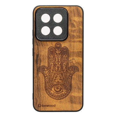 Obrazek dla: Drewniane Etui Bewood do Xiaomi 14T Pro HAMSA IMBUIA