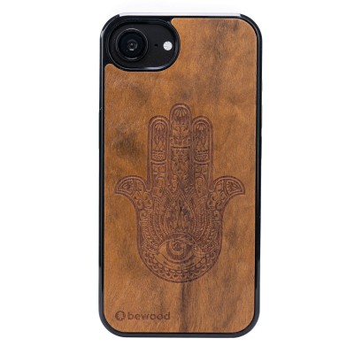 Obrazek dla: Drewniane Etui Bewood do iPhone 17e / 16e HAMSA IMBUIA