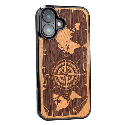 Obrazek 2 dla: Drewniane Etui Bewood do iPhone 17 RÓŻA WIATRÓW MERBAU