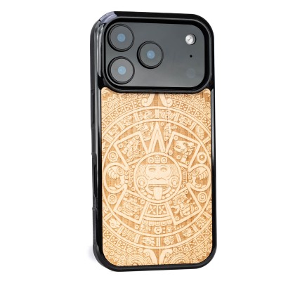 Picture 2 for: Apple iPhone 17 Pro Aztec Calendar Anigre Bewood Wood Case