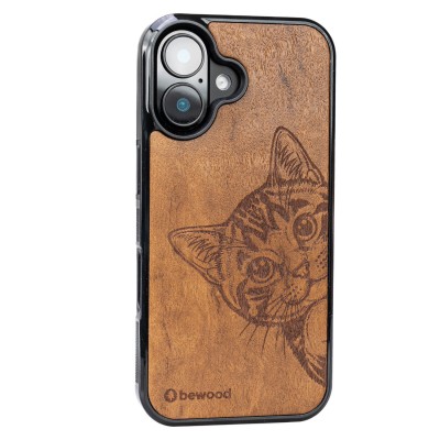 Obrazek 2 dla: Drewniane Etui Bewood do iPhone 17 CAT LOVER IMBUIA