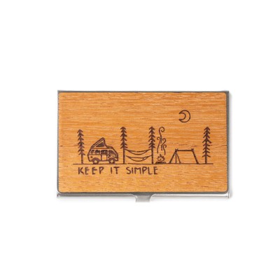 Obrazek 2 dla: Drewniany Wizytownik Bewood Inox Keep it simple Merbau