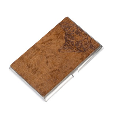 Obrazek dla: Drewniany Wizytownik Bewood Inox Cat Lover Imbuia
