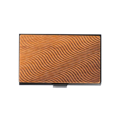 Picture 2 for: Business Card Holder Black Waves Merbau