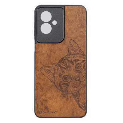 Obrazek dla: Drewniane Etui Bewood do Motorola G55 5G CAT LOVER IMBUIA