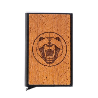 Picture 2 for: Credit Card Case Bewood Inox Bear Merbau